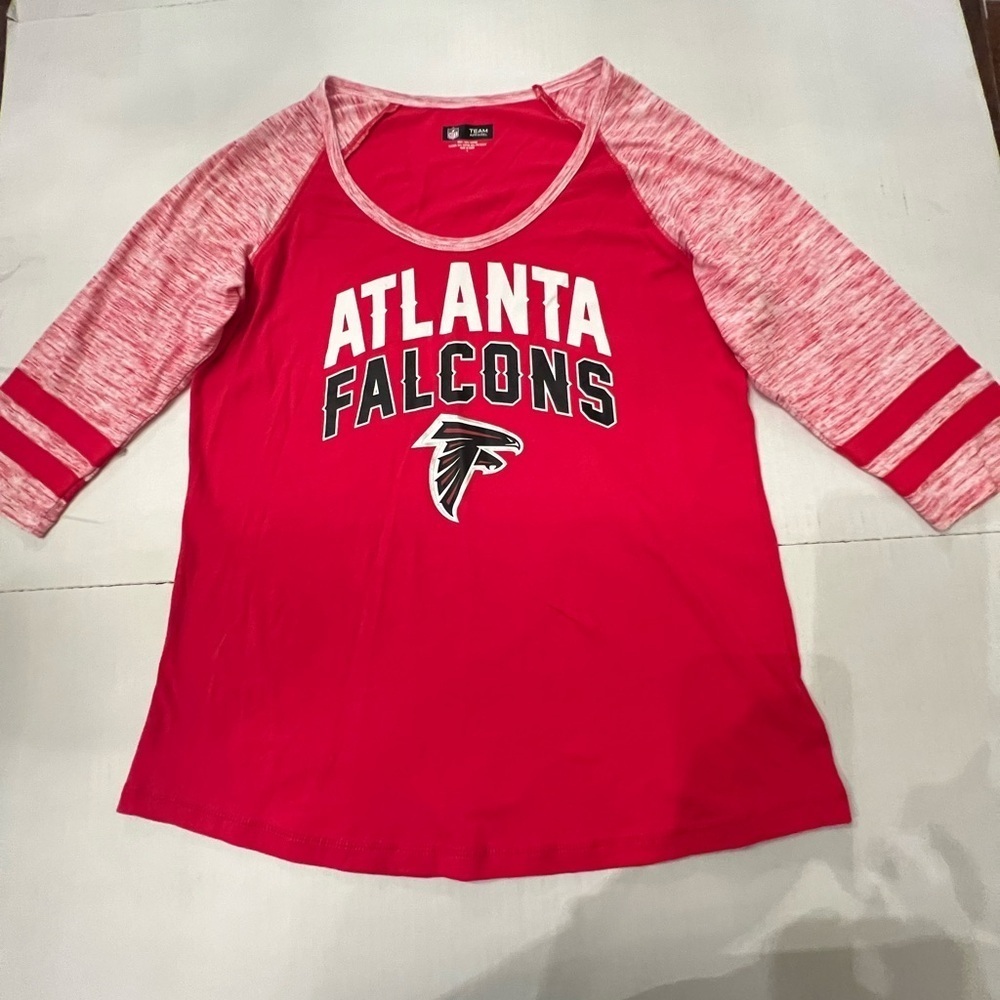 ATLANTA FALCONS WOMEN’S CASUAL SCOOP NECK 3/4 LENGTH SLEEVES TOP SIZE LARGE - Picture 3 of 7
